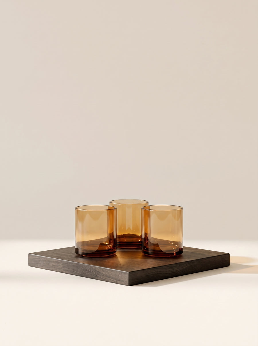 Hasami Porcelain Tumbler 85 mm, Amber, Set of 3