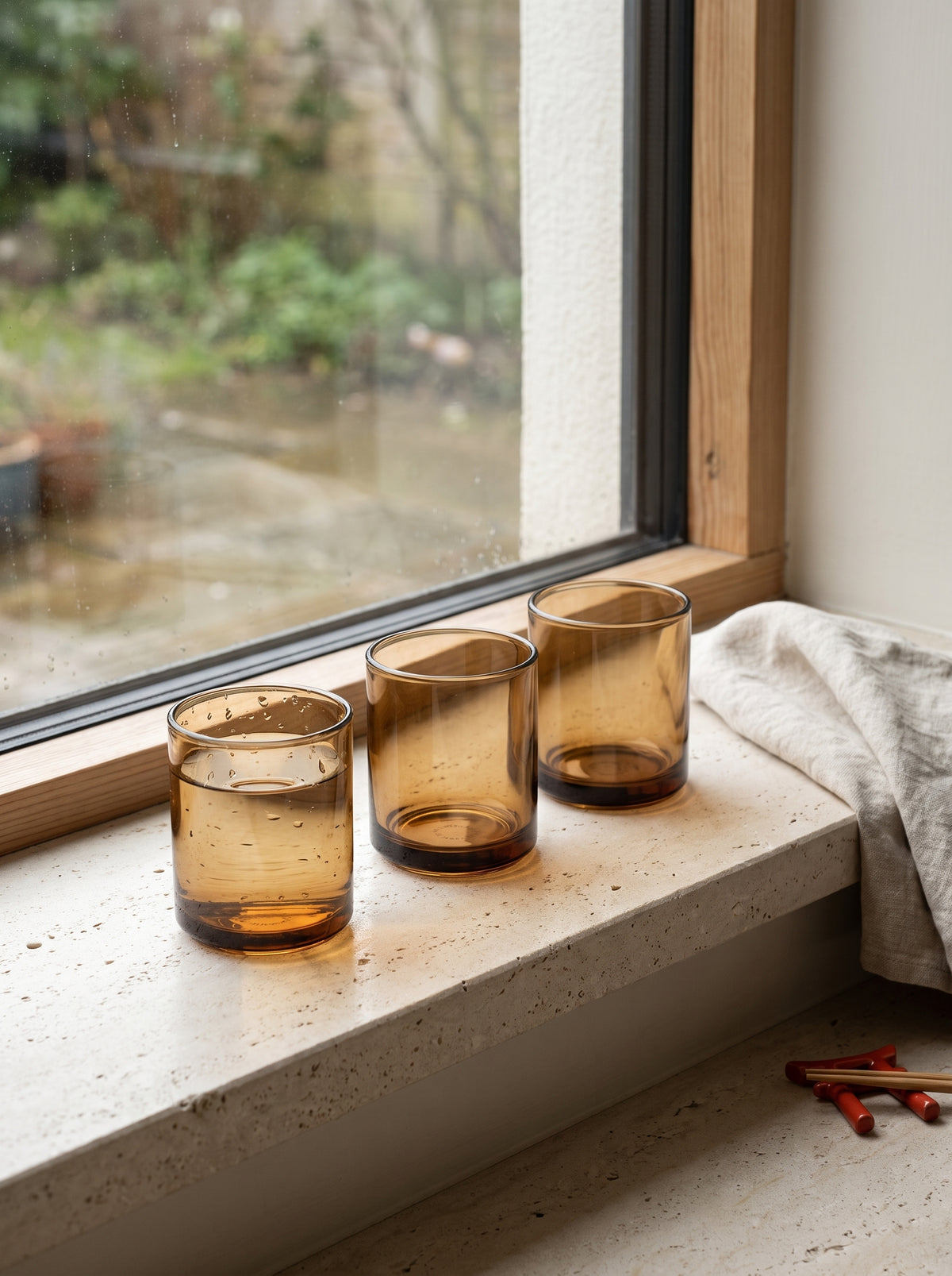 Hasami Porcelain Tumbler 85 mm, Amber, Set of 3